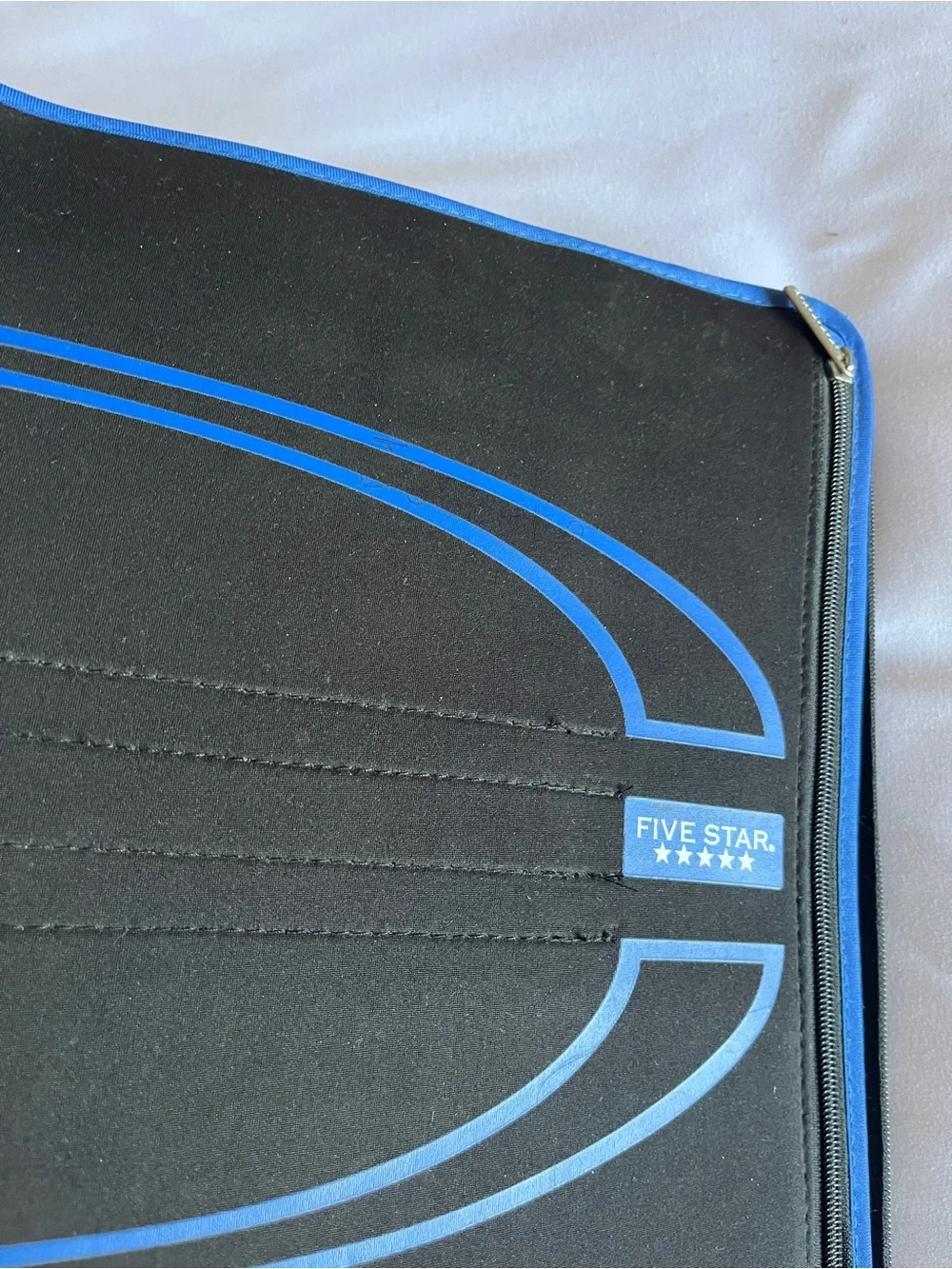 Five Star 2 Inch Zipper Binder Blue Black 3 Ring Zippered Pocket Case Used